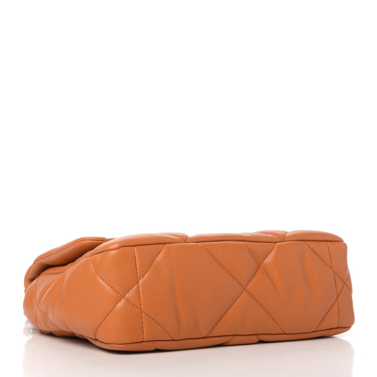 Lambskin Quilted Medium Chanel 19 Flap Light Brown