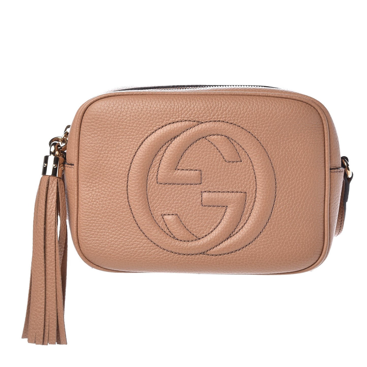 Pebbled Calfskin Small Soho Disco Bag Camelia