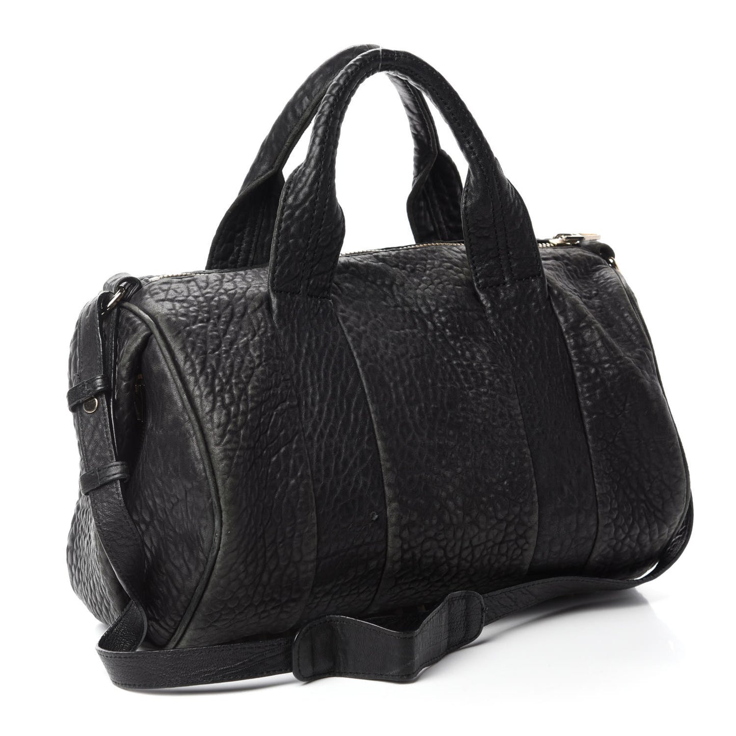 Pebbled Lambskin Rocco Black Pale Gold Hardware