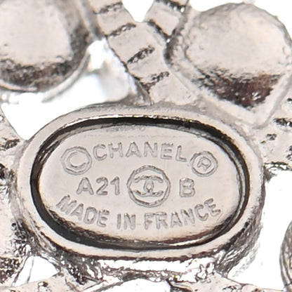 Chanel Crystal CC Earrings Silver 4 of 4