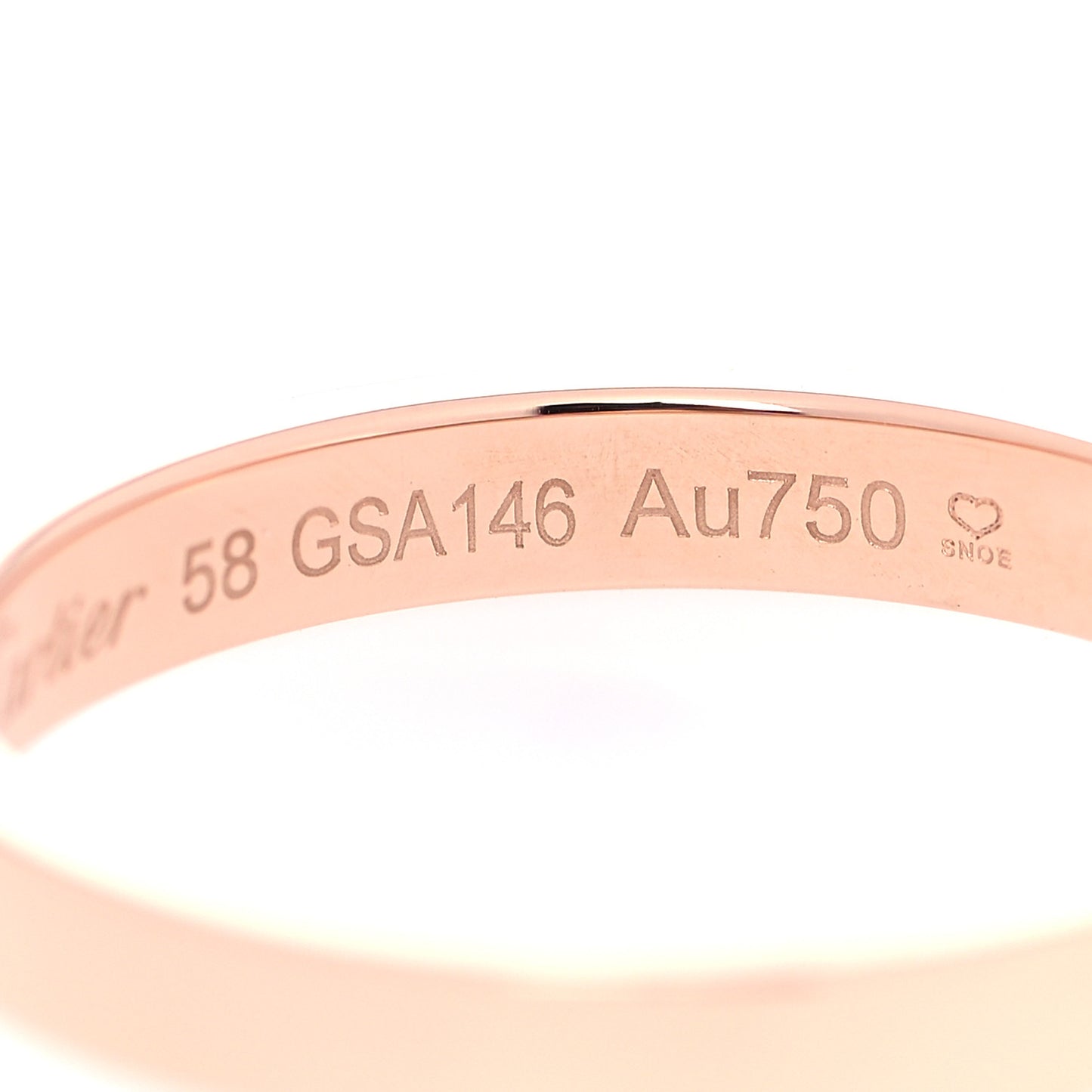 18K Pink Gold 3mm C De Cartier Wedding Band Ring 58 8.25