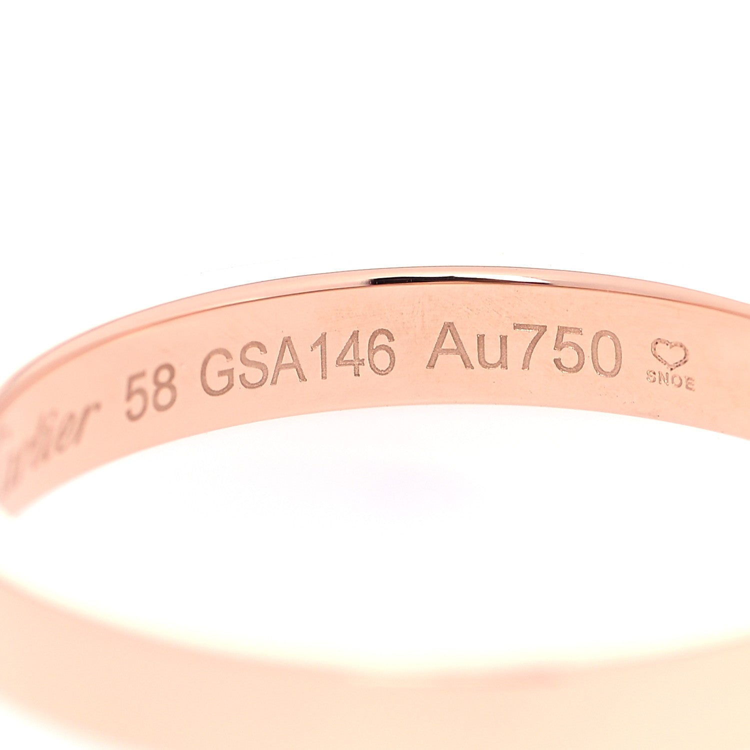 Cartier 18K Pink Gold 3mm C De Cartier Wedding Band Ring 58 8.25 5 of 5