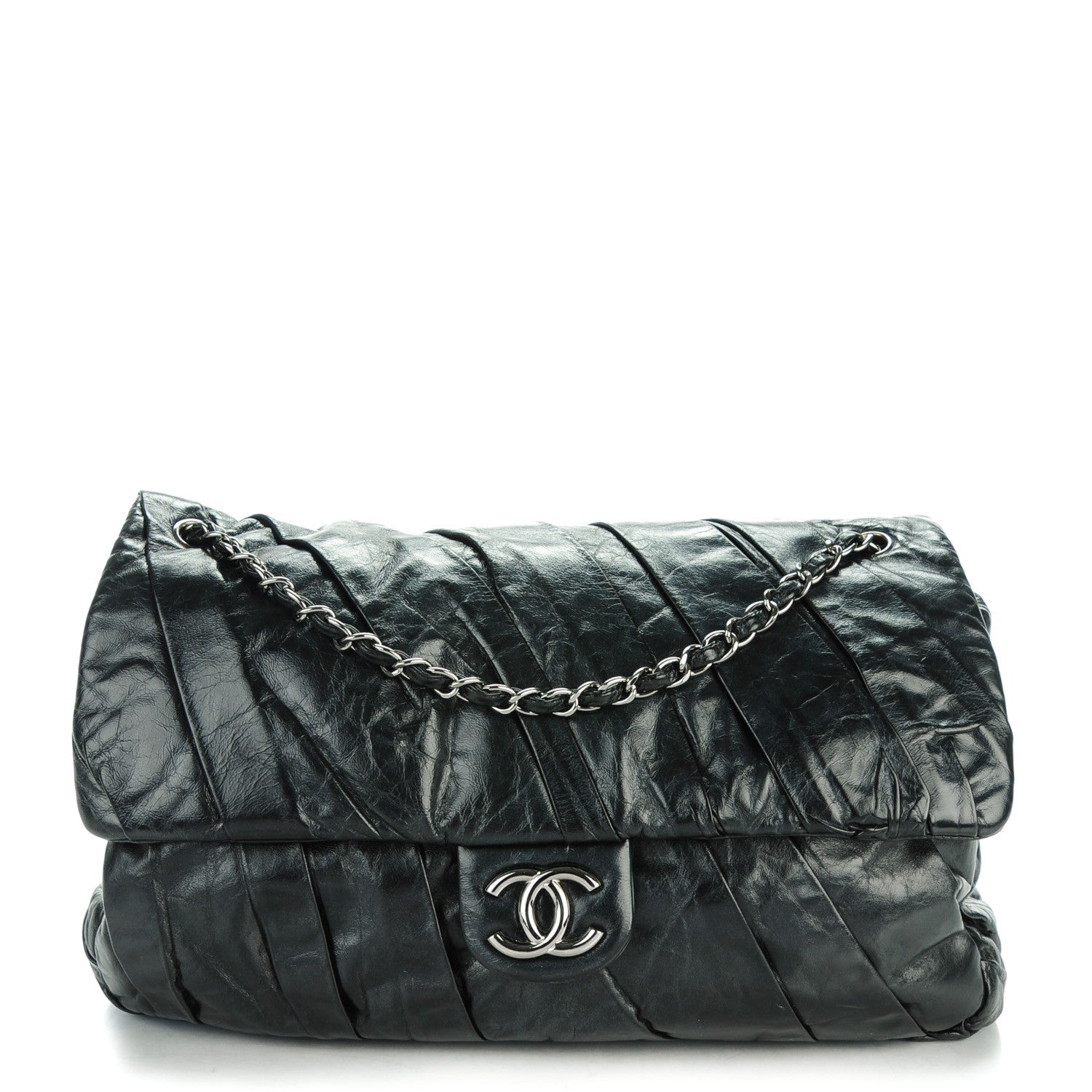 Chanel Glazed Calfskin Twisted Maxi Flap Black 1 of 7
