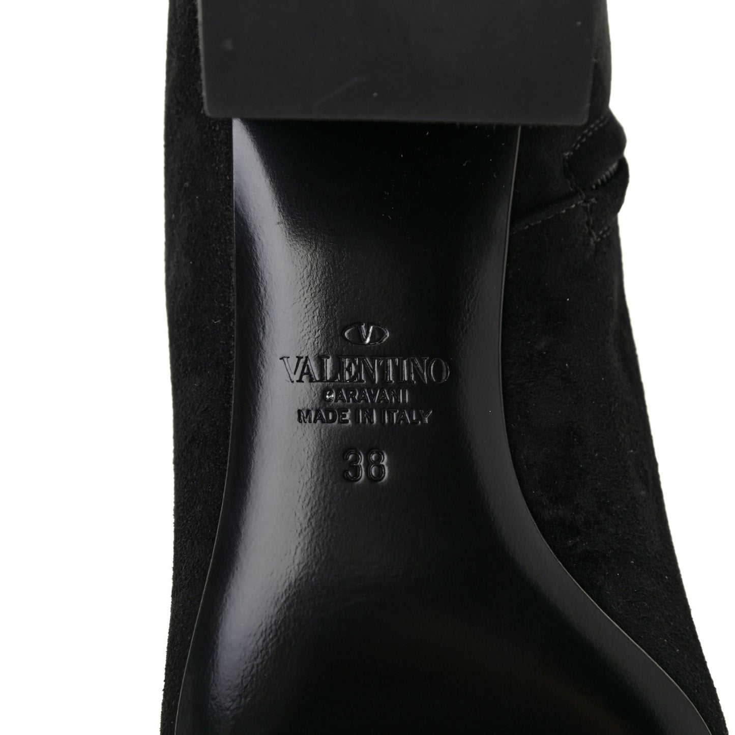 Suede VLogo Side Zip 45mm Ankle Boots 38 Black