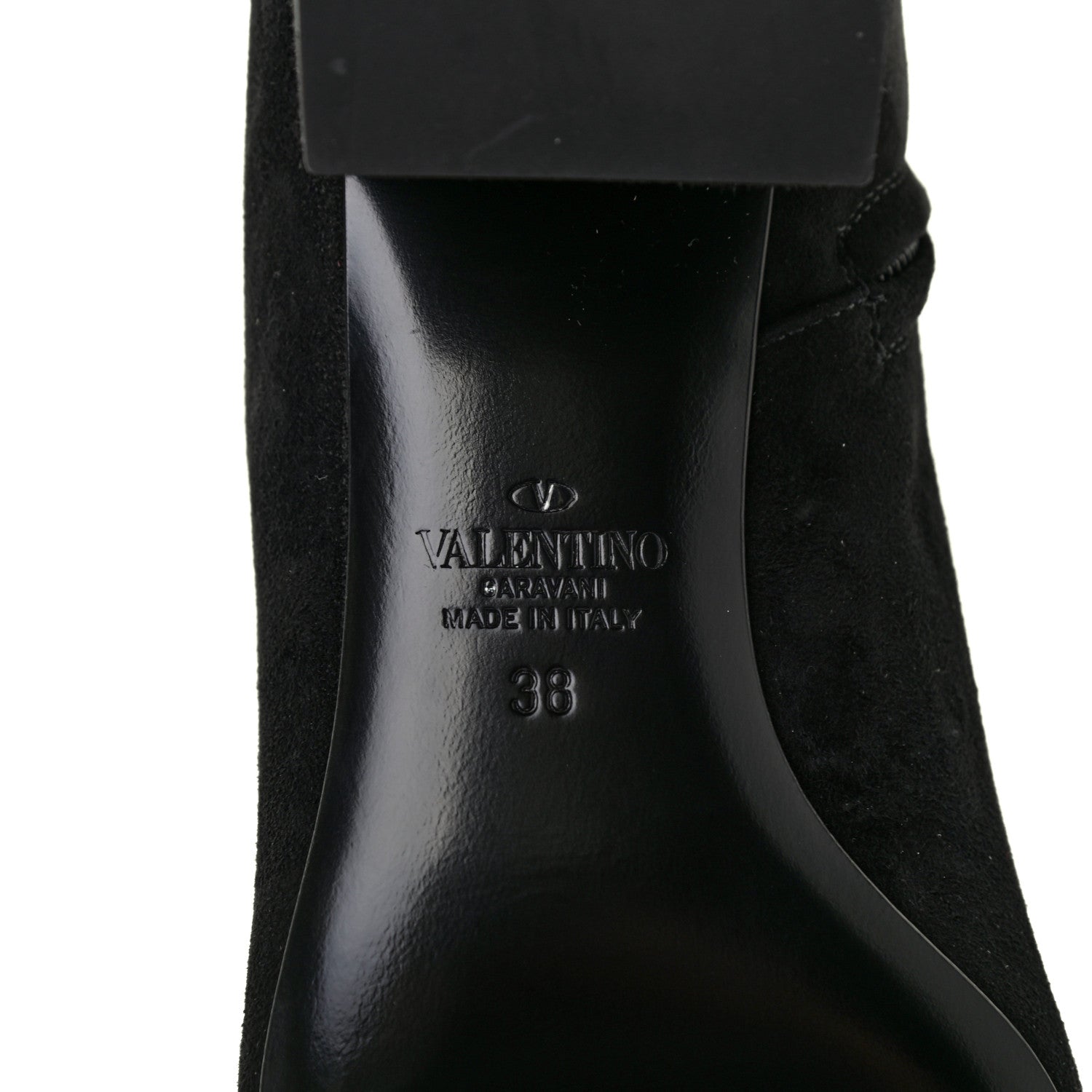 Valentino Garavani Suede VLogo Side Zip 45mm Ankle Boots 38 Black 7 of 8