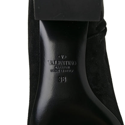 Valentino Garavani Suede VLogo Side Zip 45mm Ankle Boots 38 Black 7 of 8