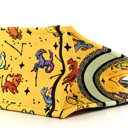 Christian Dior Canvas Embroidered Small Pixel Zodiac Book Tote Yellow Multicolor 10 of 10