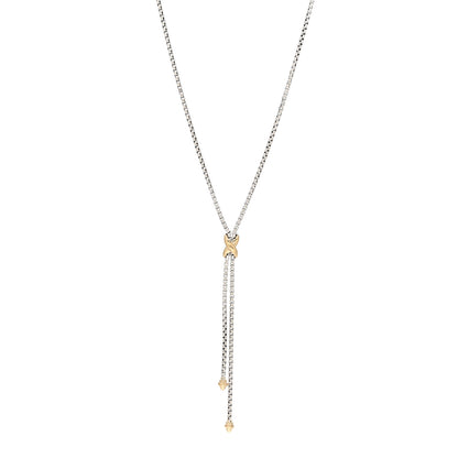 David Yurman Sterling Silver 18K Yellow Gold Petite X Lariat Necklace 1 of 4