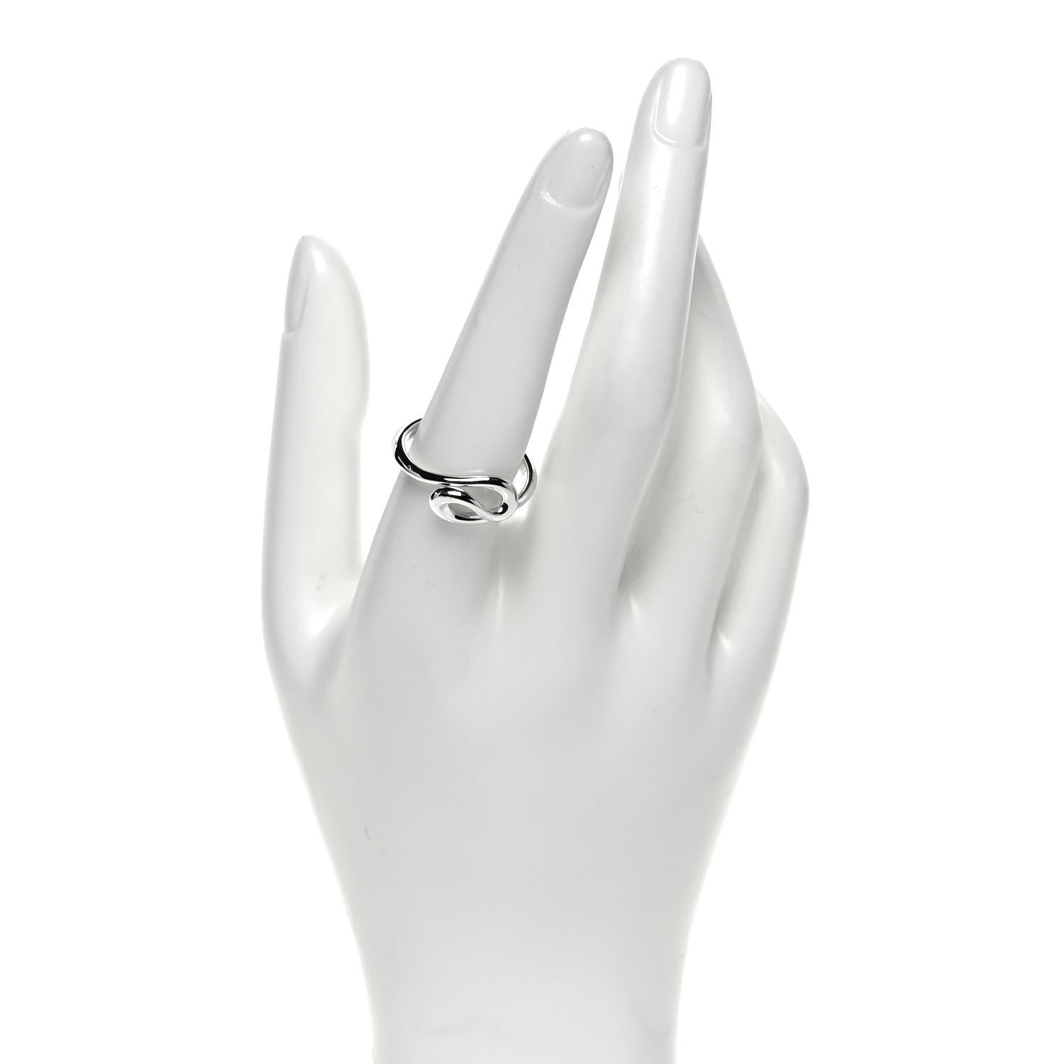 Tiffany Sterling Silver Elsa Peretti Open Wave Ring 58 8.5 3 of 4