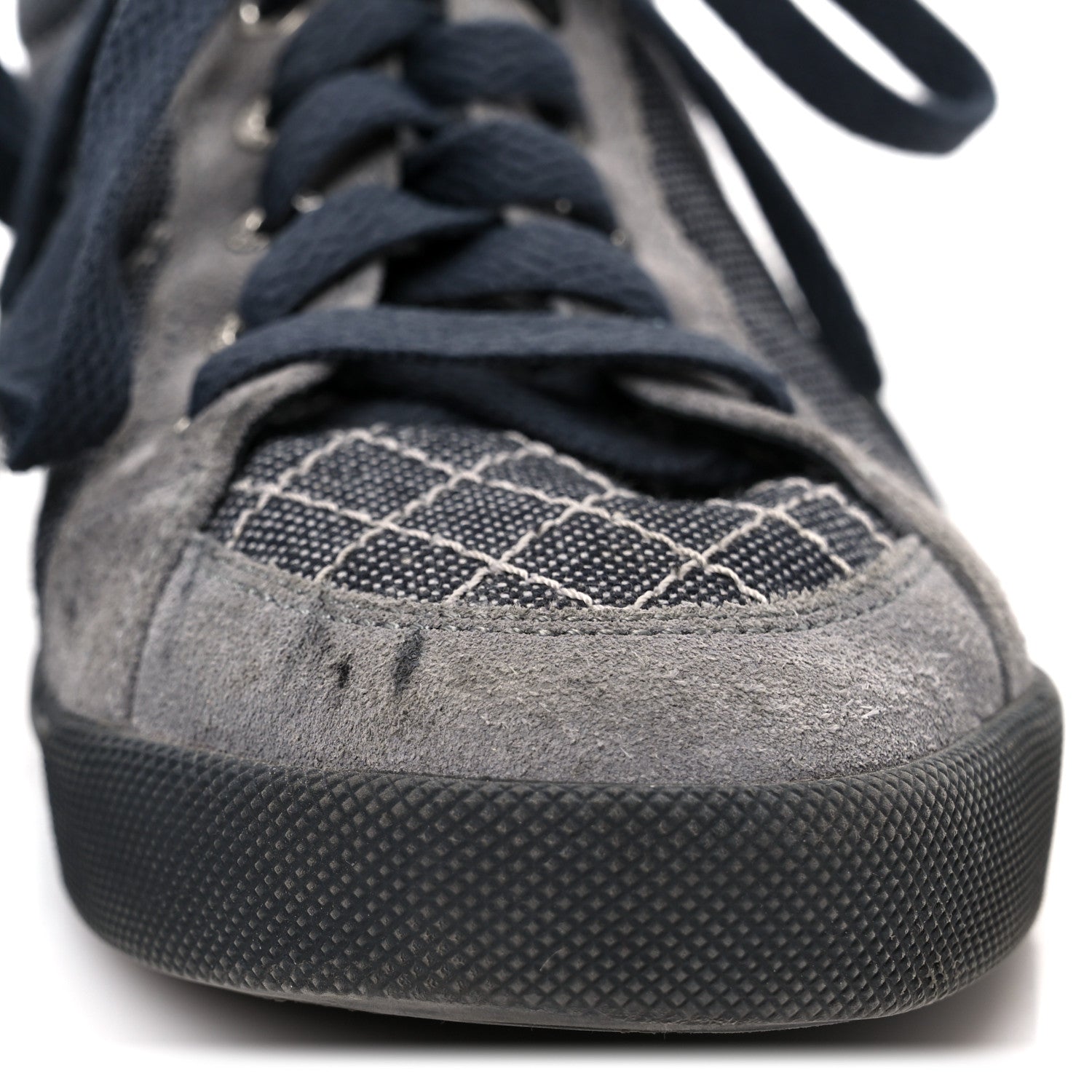 Chanel Toile Suede Calfskin CC Low Top Sneakers 36 Dark Grey 11 of 11