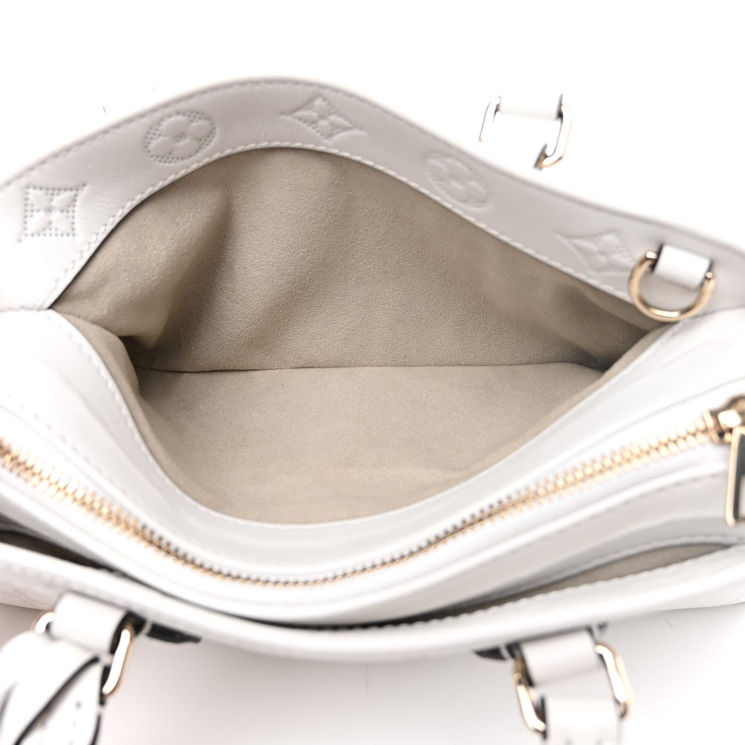 Louis Vuitton Calfskin Embossed Monogram OnTheGo East West White 6 of 11