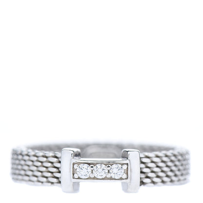 Tiffany Sterling Silver Diamond Narrow Somerset Ring 49 5 1 of 6