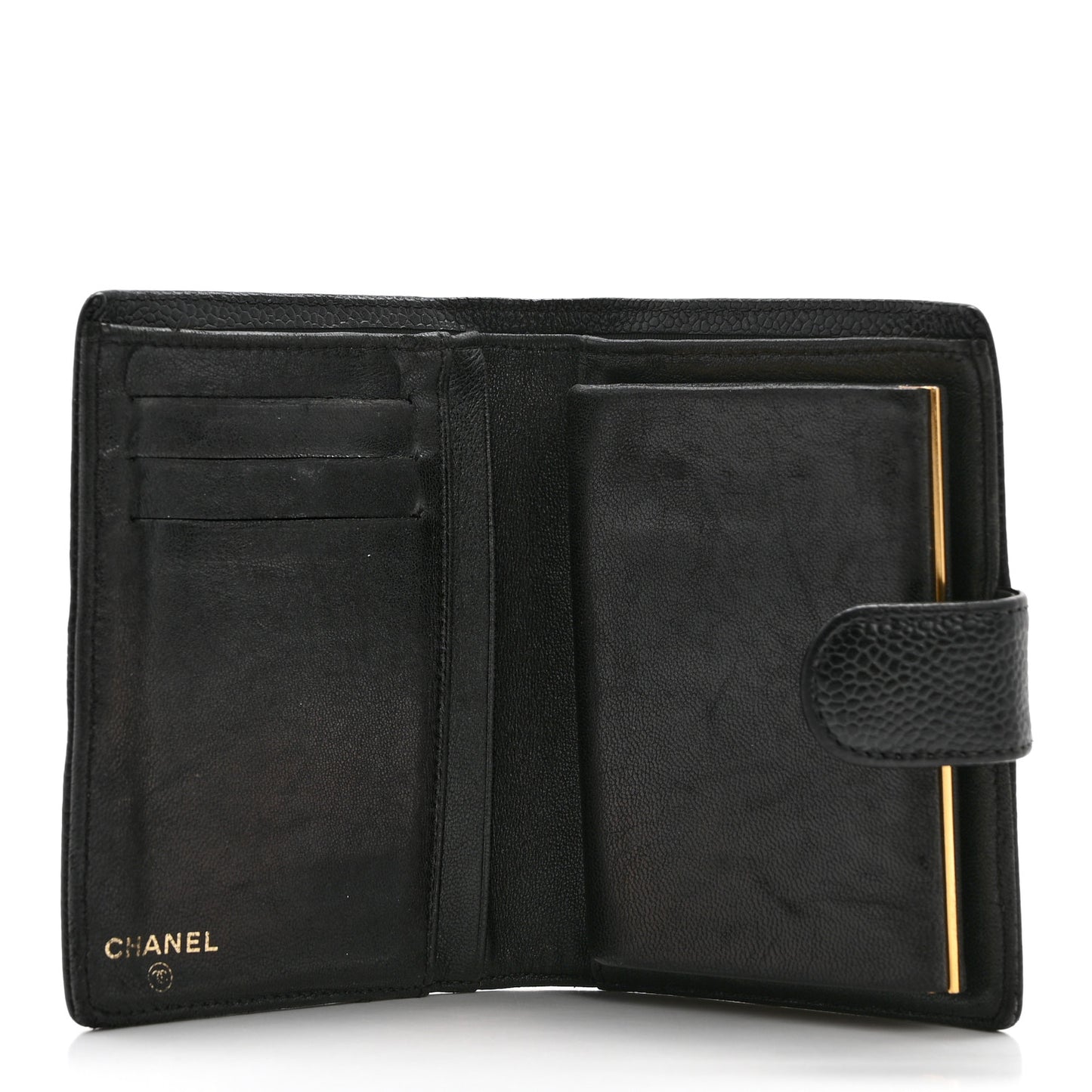 Caviar Timeless CC Compact French Wallet Black