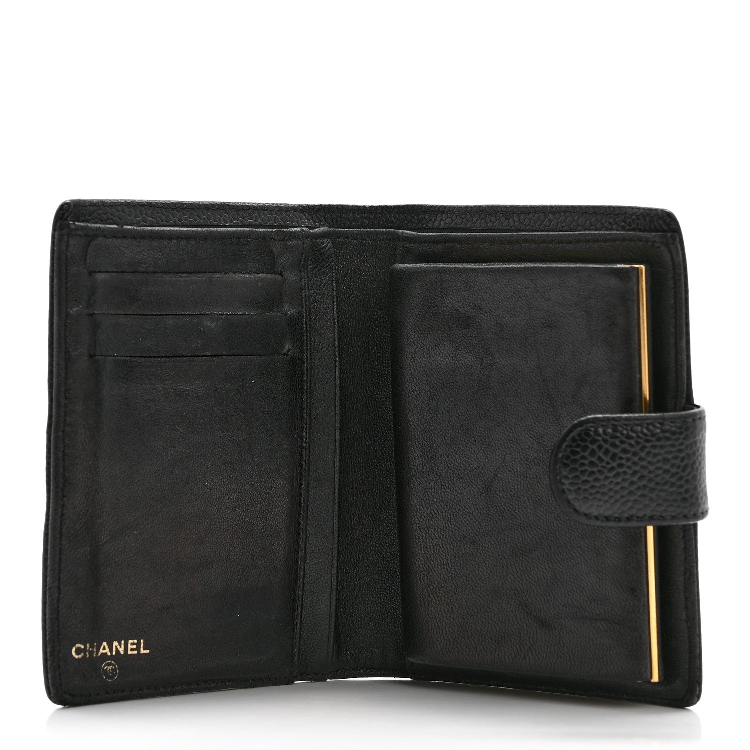 Chanel Caviar Timeless CC Compact French Wallet Black 5 of 15