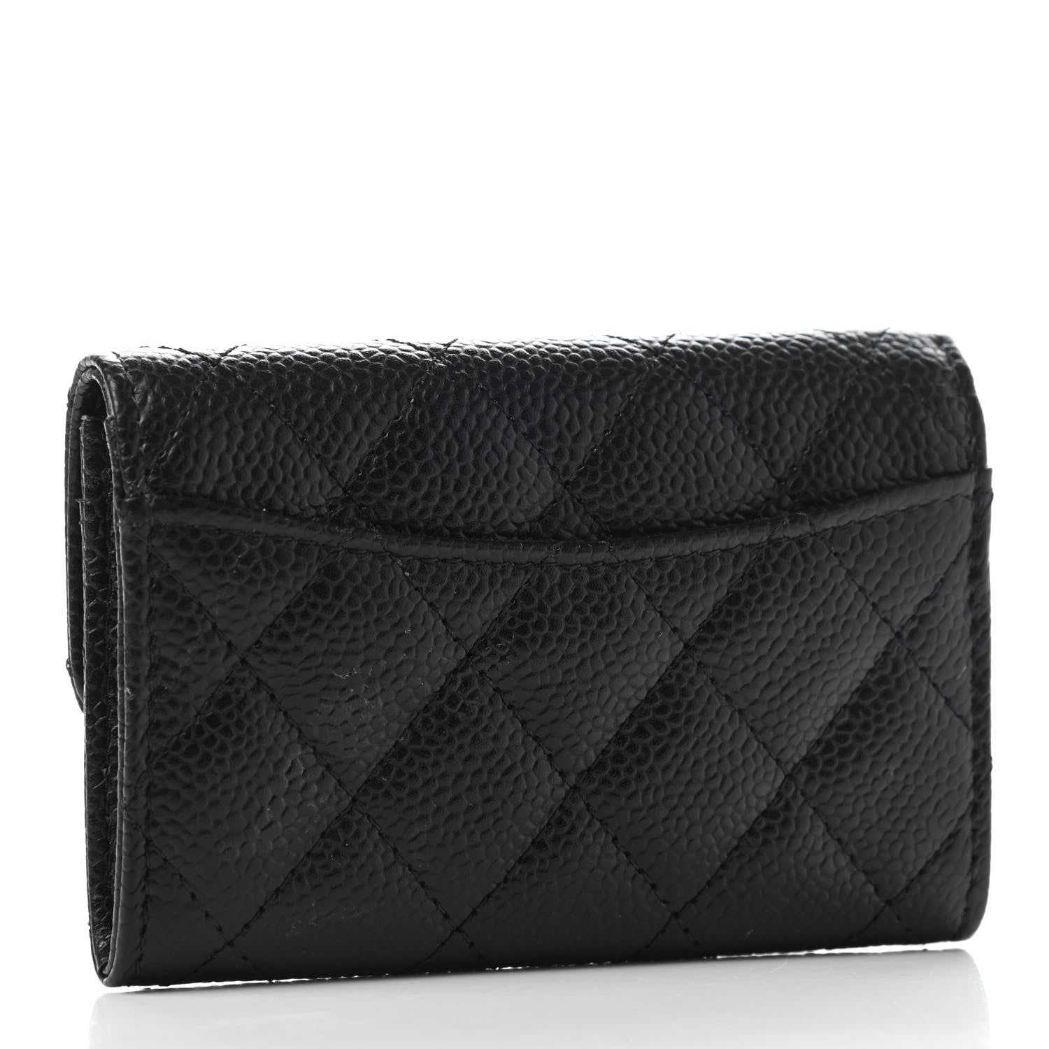 Chanel Caviar Quilted Flap Card Holder Wallet Black 3 of 9