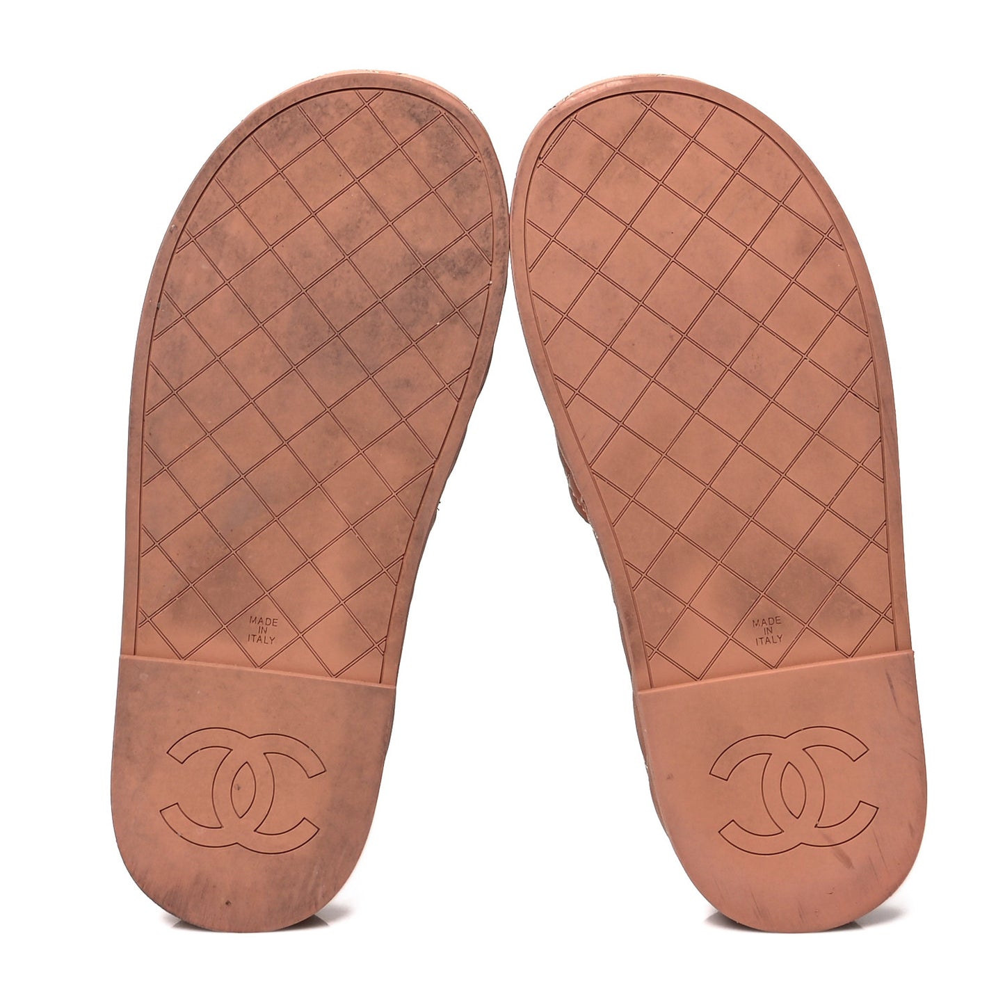 Lambskin Quilted CC Mules Sandals 39 Brown
