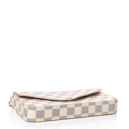 Louis Vuitton Damier Azur Pochette Felicie Chain Wallet Rose Ballerine 5 of 10