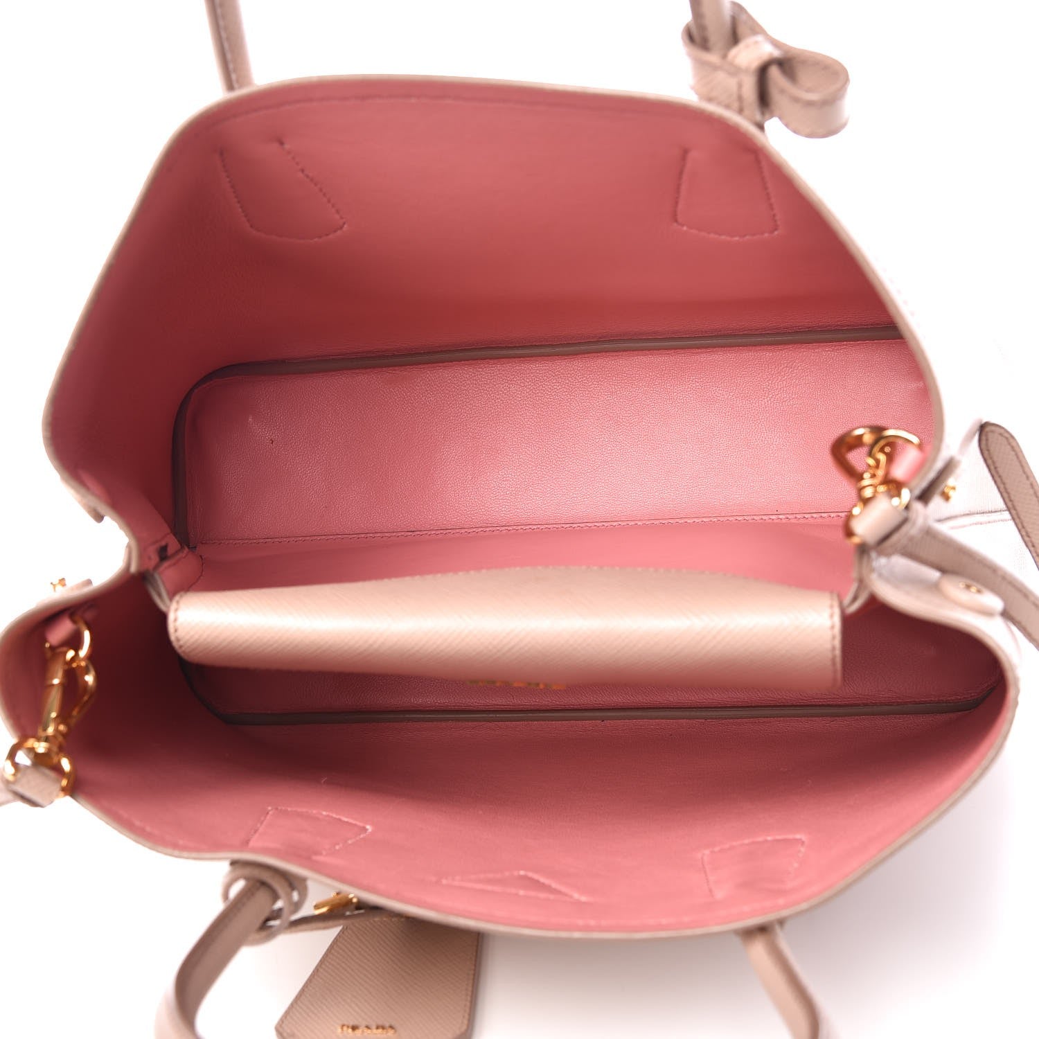 Prada Saffiano Cuir Medium Double Bag Cammeo Rosa 6 of 8