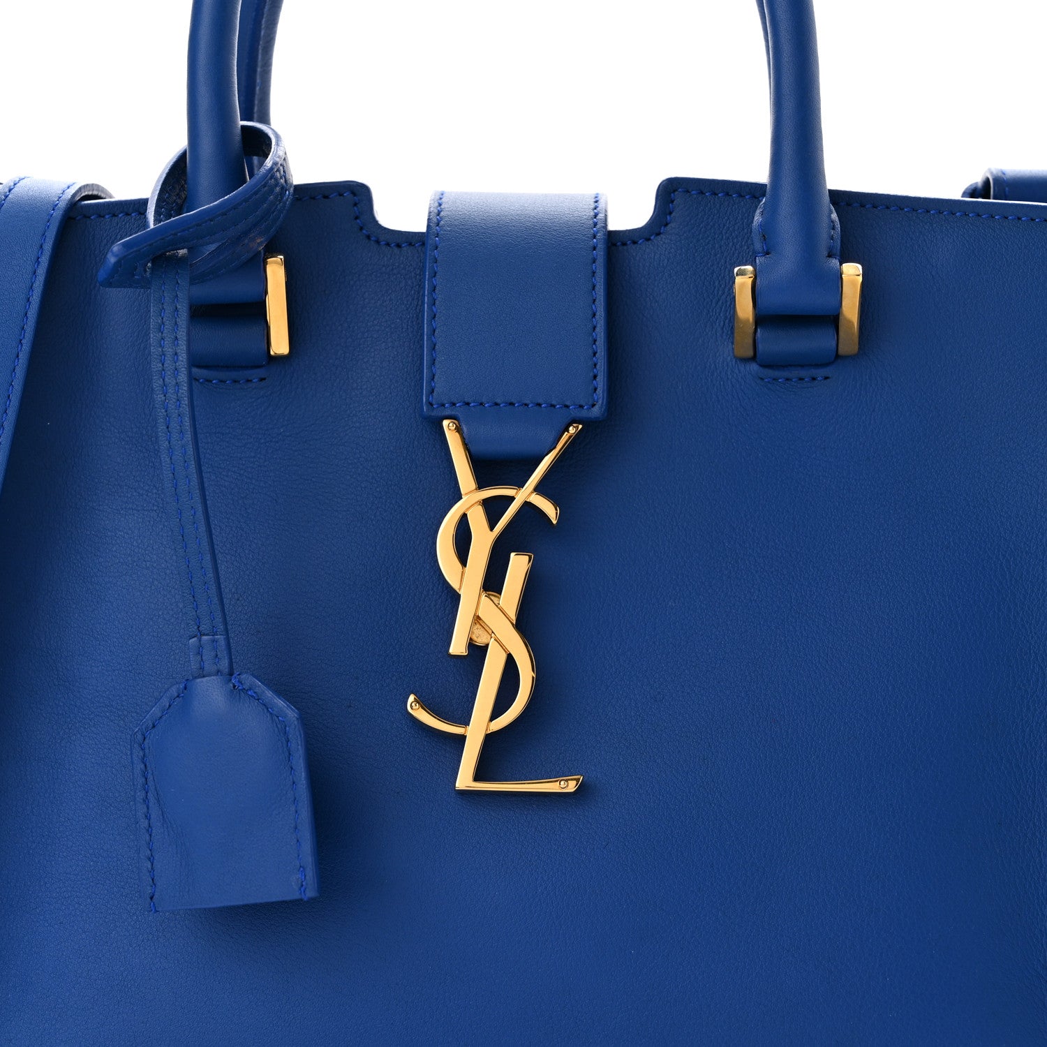 Saint Laurent Calfskin Monogram Baby Cabas Blue Majorelle 6 of 9