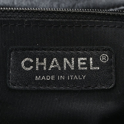 Chanel Crumpled Calfskin Medium Chain All Over Flap Black 6 of 9