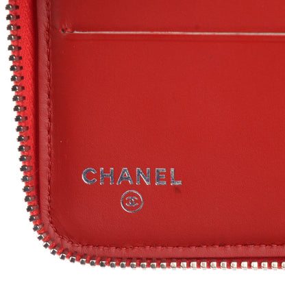 Chanel Caviar Quilted Compact Zip Wallet Red 6 of 8