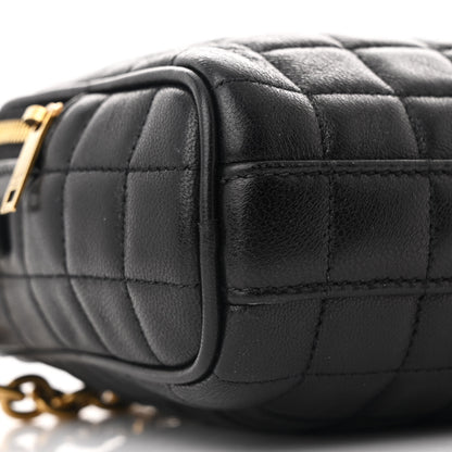Saint Laurent Lambskin Carre Quilted Cassandre Mini Camera Bag Black 9 of 11