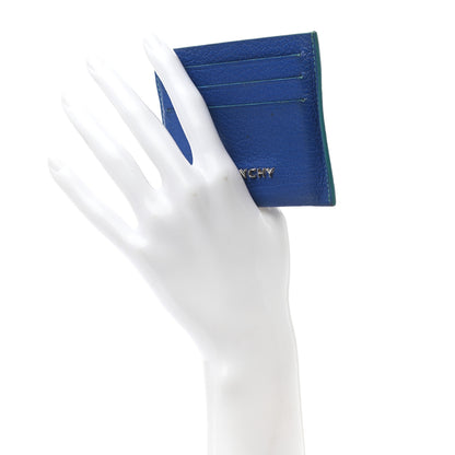 Givenchy Goatskin Bi-Color Pandora Card Case Electric Blue Mint Green 2 of 8