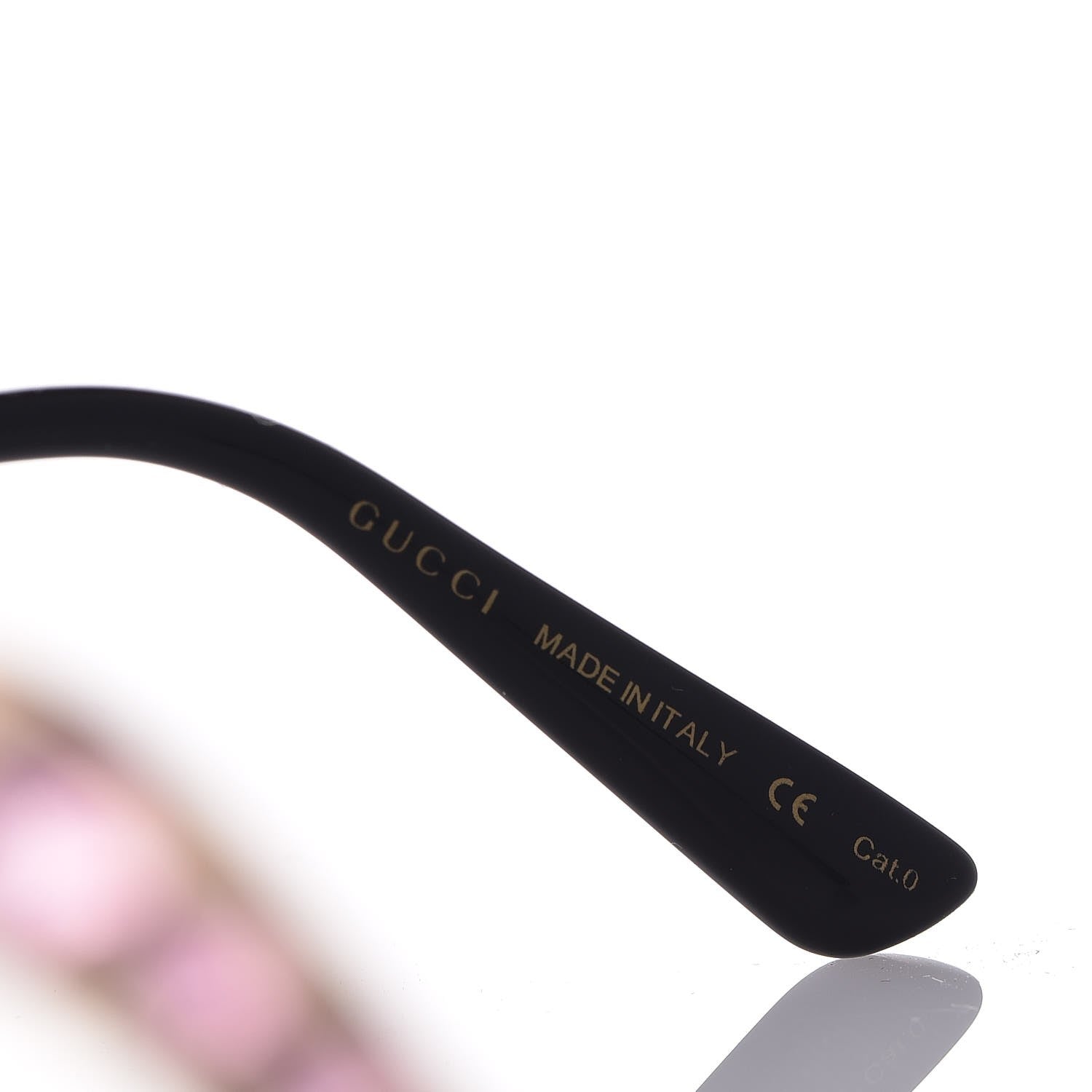 Gucci Metal Crystal Cat Eye Sunglasses GG0046S Light Pink 5 of 7