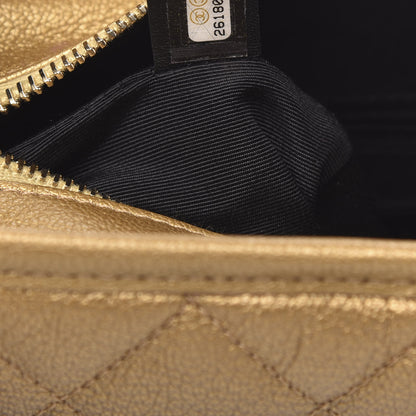 Chanel Metallic Goatskin Quilted Small Gabrielle Hobo Gold Black 7 of 13