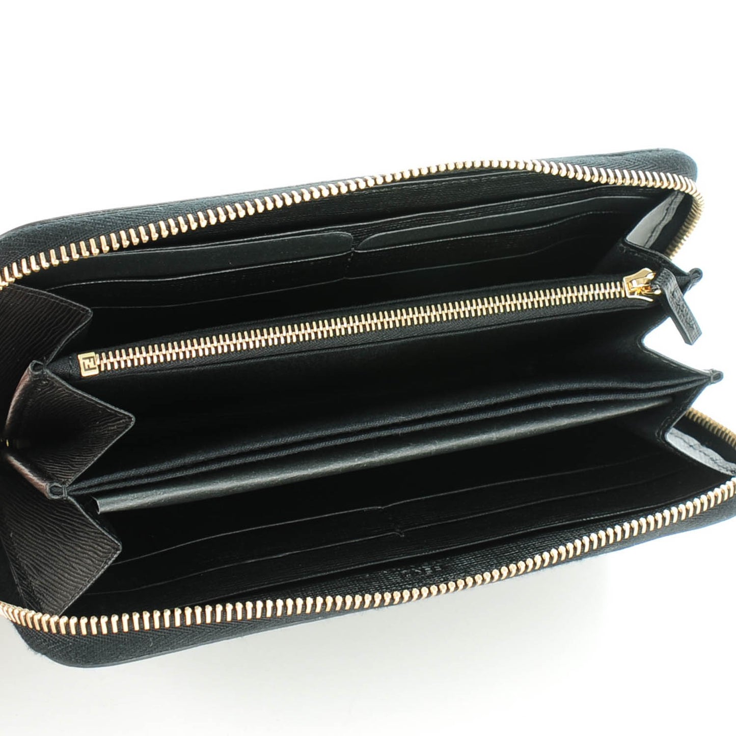 Vitello Elite Studded Monster Zip Around Wallet Black
