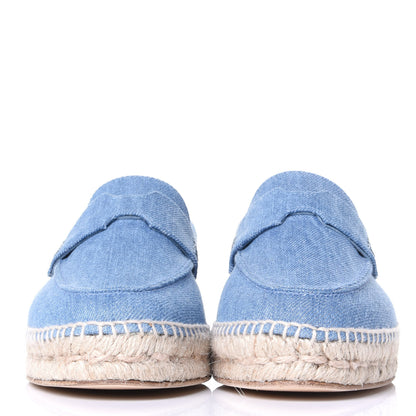 Hermes Denim Womens Trip Espadrilles 39 Bleu Clair 2 of 11