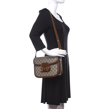 Gucci GG Supreme Monogram Horsebit 1955 Shoulder Bag Beige Brown Sugar 2 of 10