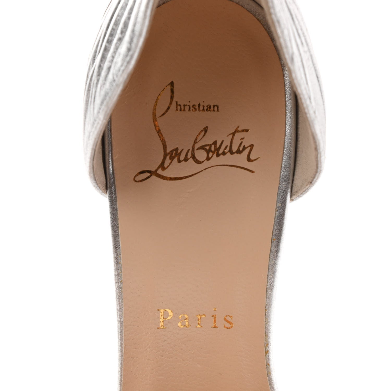 Christian Louboutin Metallic Nappa Turbella 120 Platform Sandals 35.5 Silver 7 of 10