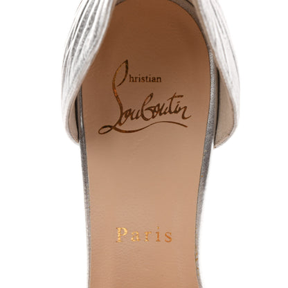Christian Louboutin Metallic Nappa Turbella 120 Platform Sandals 35.5 Silver 7 of 10