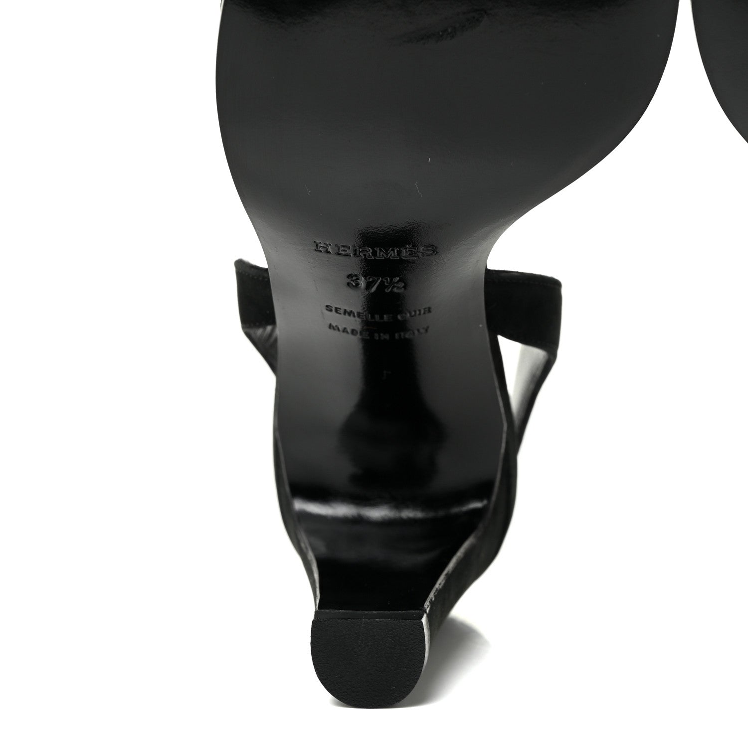 Hermes Suede Slingback Sandals 37.5 Black 11 of 17