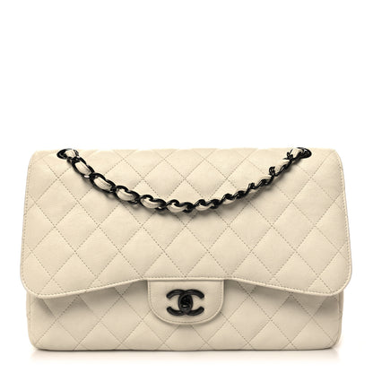 Chanel Calfskin Quilted Jumbo Double Flap White 1 of 10