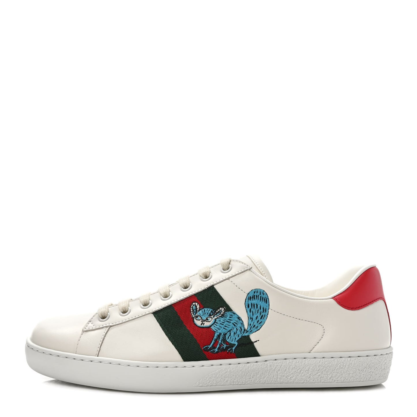 X FREYA HARTAS Calfskin Miro Soft Web Mythical Creature Embroidered Mens Ace Sneakers 8 New Mystic White