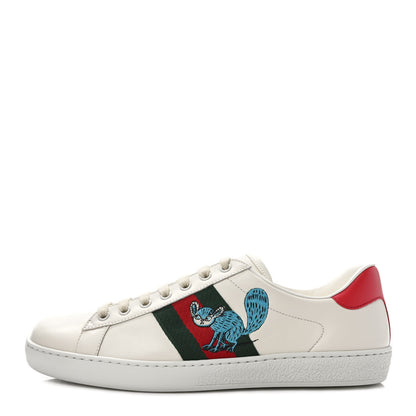 Gucci X FREYA HARTAS Calfskin Miro Soft Web Mythical Creature Embroidered Mens Ace Sneakers 8 New Mystic White 1 of 9