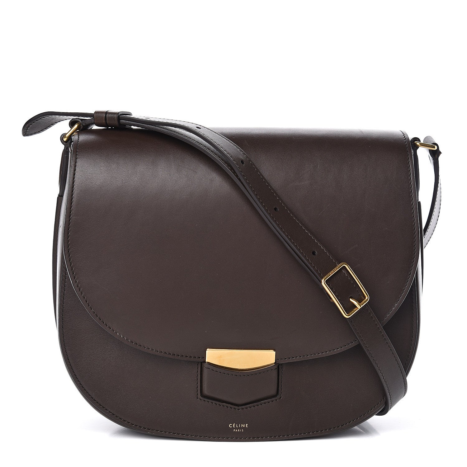 Celine Supersoft Calfskin Medium Trotteur Wood 1 of 18