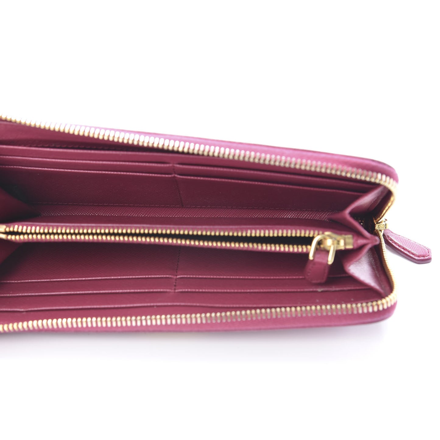 Saffiano Metal Zip Around Wallet Ametista