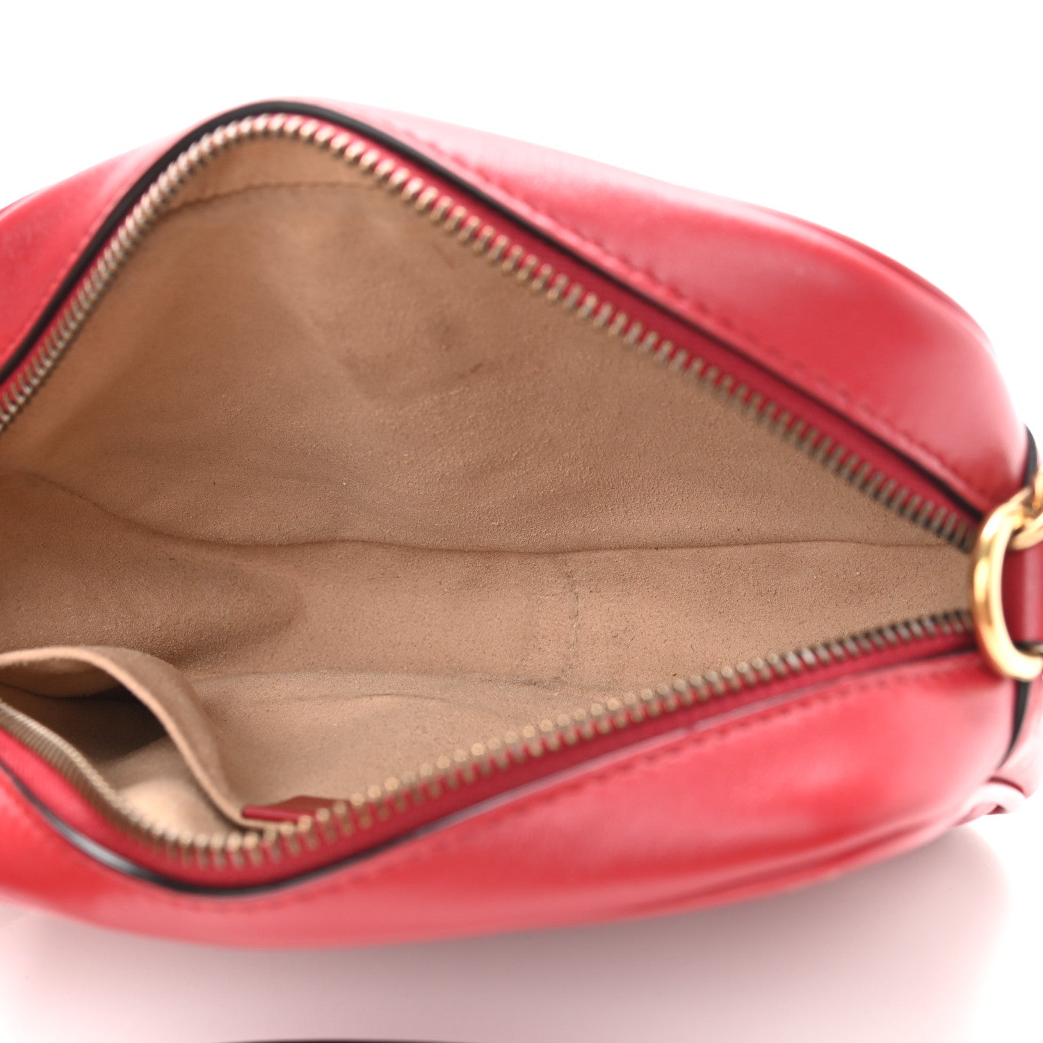 Gucci Calfskin Matelasse Mini GG Marmont Chain Shoulder Bag Hibiscus Red 5 of 10