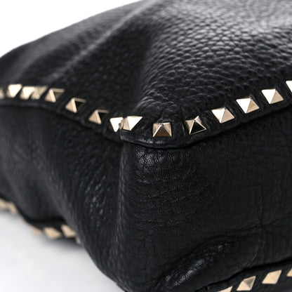 Valentino Garavani Pebbled Calfskin Large Rockstud Flip-Lock Messenger Bag Black 6 of 24