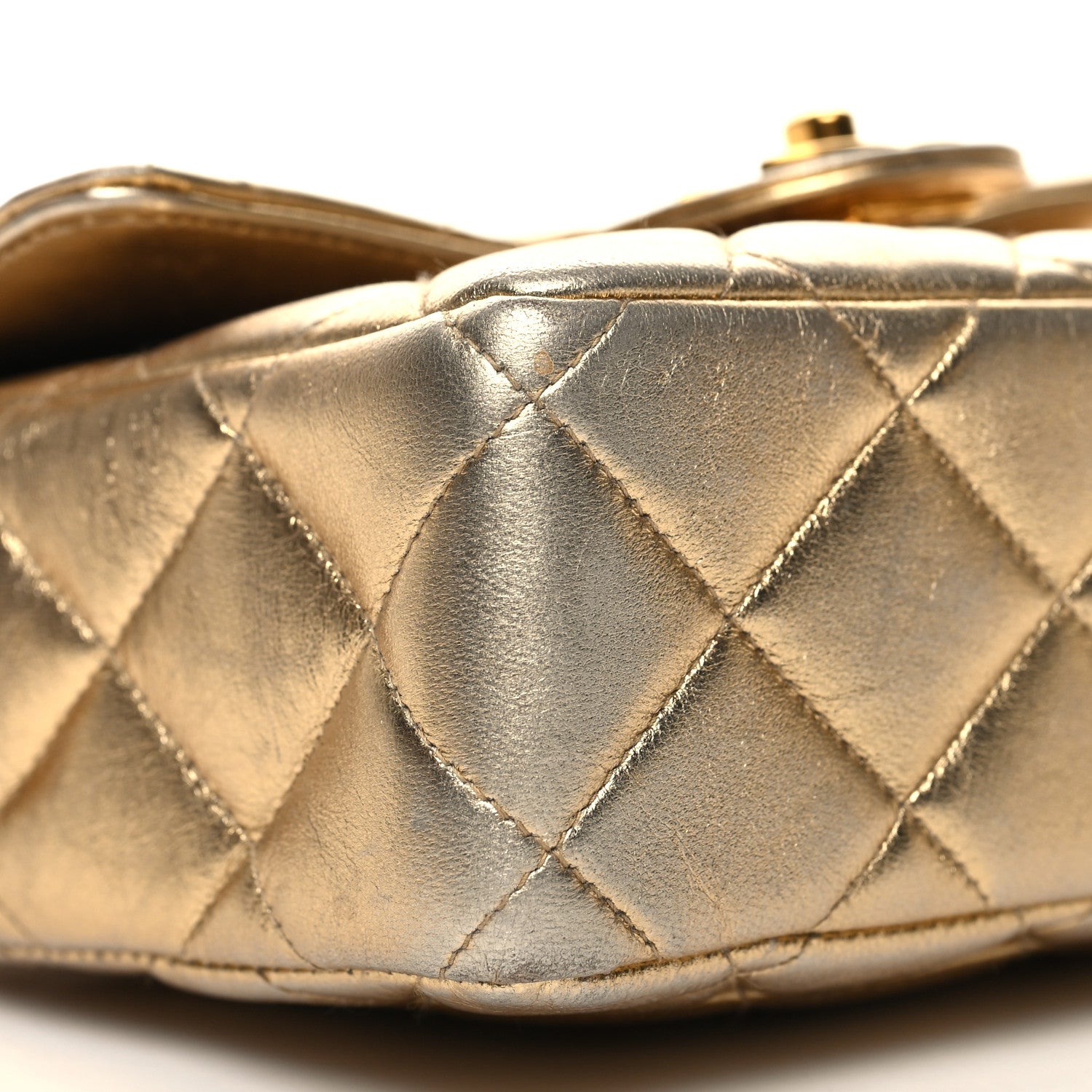 Chanel Lambskin Micro Mini Kelly Flap Bag Gold 9 of 11