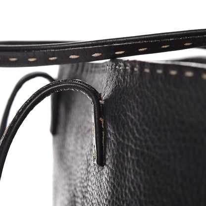 Fendi Calfskin Romano Selleria Roll Tote Black 16 of 20