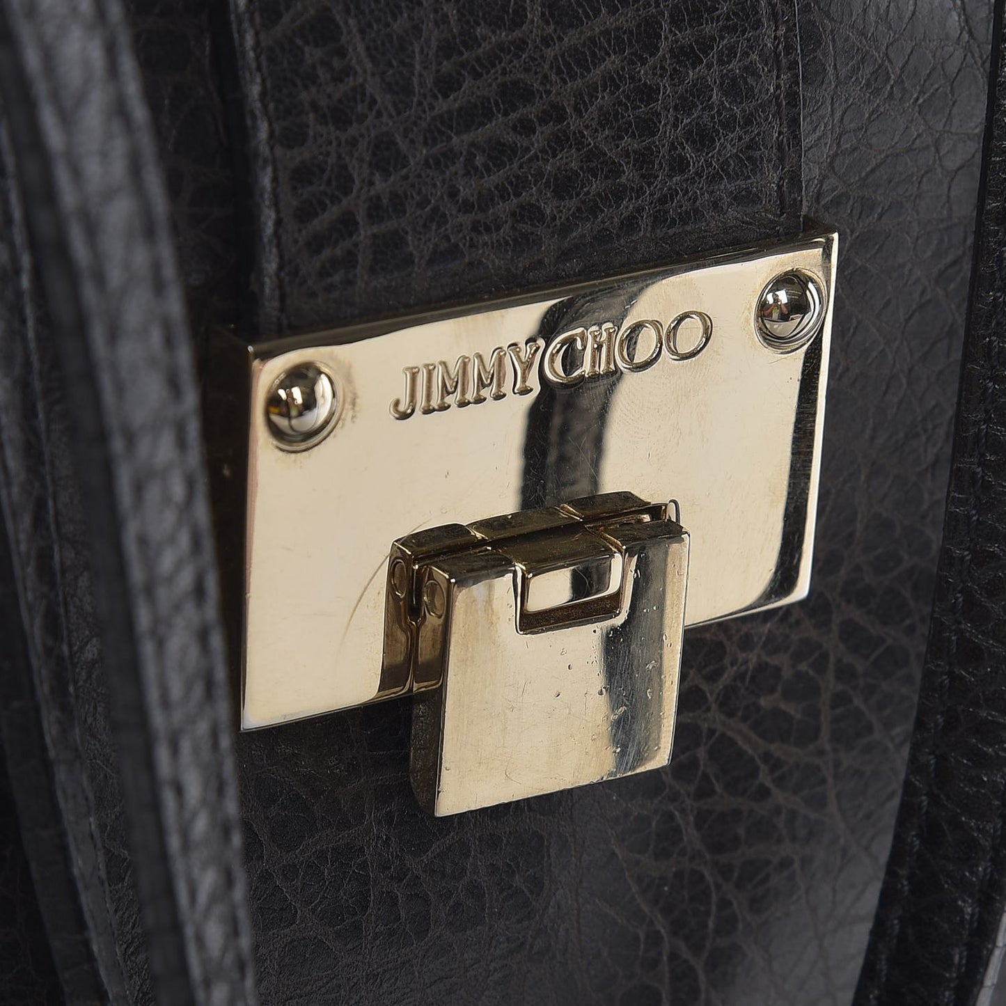 Pebbled Calfskin Small Rhea Black