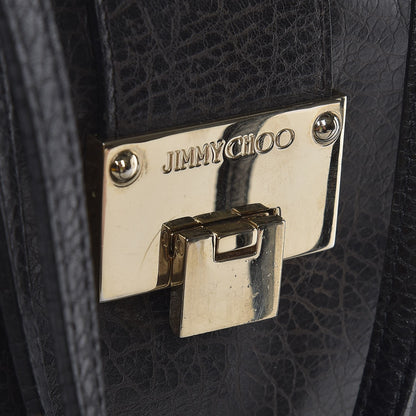Jimmy Choo Pebbled Calfskin Small Rhea Black 8 of 8