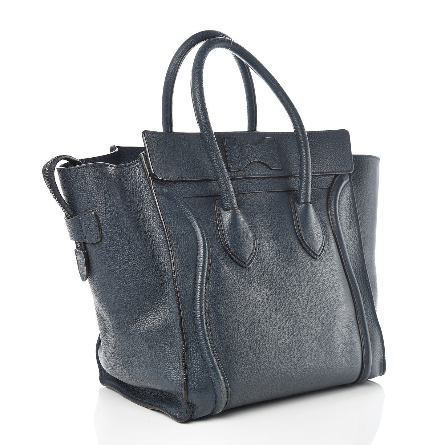 Drummed Calfskin Mini Luggage Blue