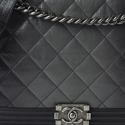Chanel Goatskin Ombre Faded Quilted Large Boy Flap Grey 10 of 10