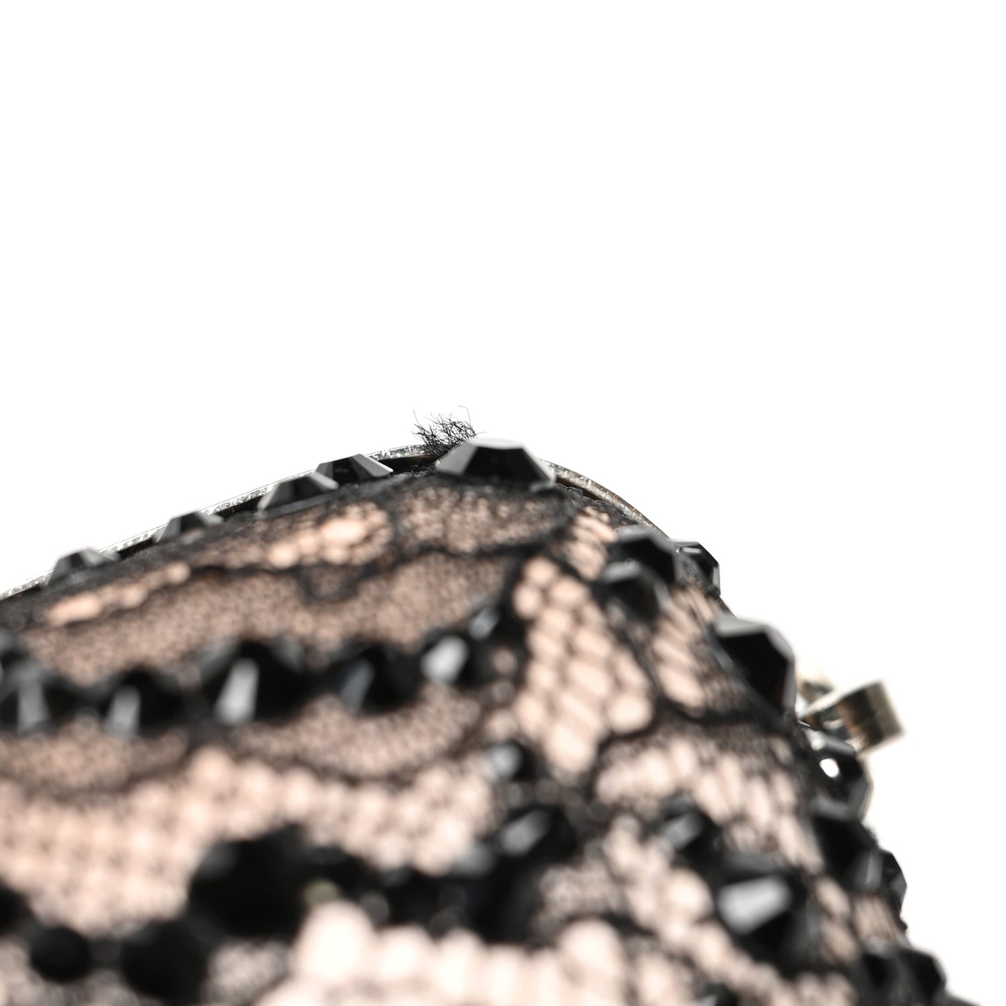 Lace Miss Loubi Chain Clutch Black