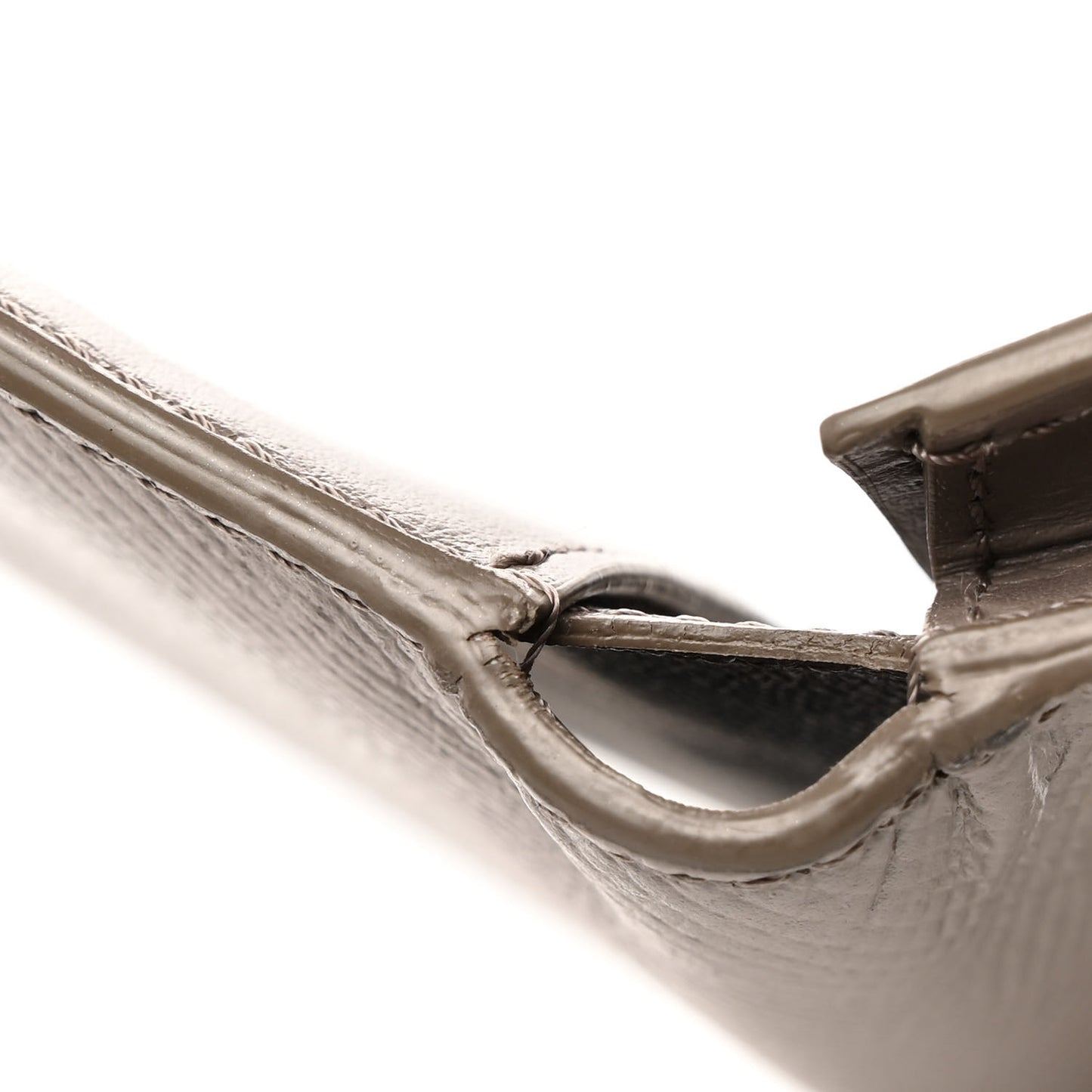 Grained Calfskin Medium Multifunction Strap Wallet Pebble